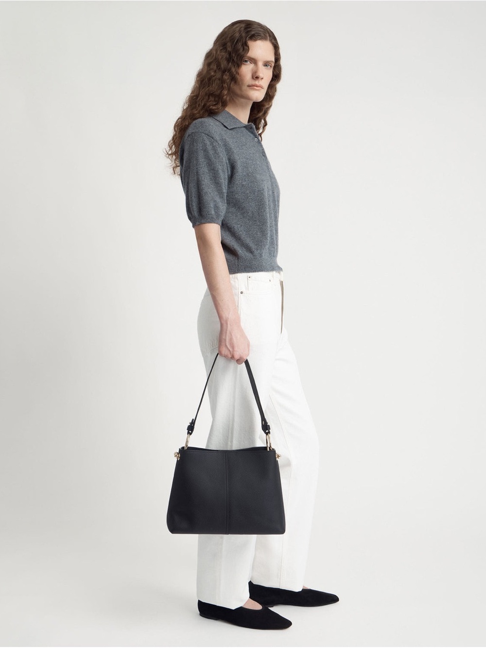 Strathberry Black Lana Hobo Bag with Adjustable Crossbody Strap - Picture 8 of 10